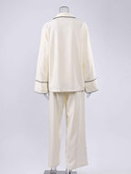 Contrast Trim Button Up Top and Pants Lounge Set 3f35933fb0304906b14dfc950c4bbb8a-Max