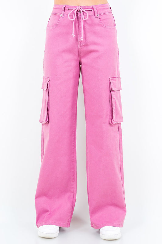 American Bazi Full Size Drawstring Wide Leg Cargo Pants Plus Size Dusty Rose 3f3bb766-f1b5-4199-b8ff-99f0200752e6-Max