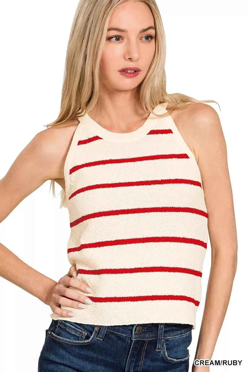 Zenana Stripe Sweater Tank Top CREAM RUBY 3f3f65e7d4da40d2848cfd7007594ad1-Max-Origin