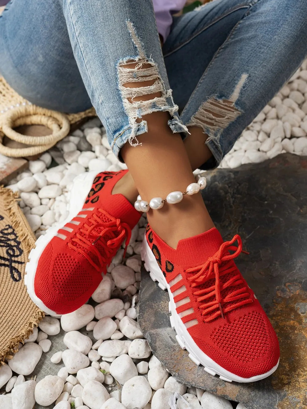 Cutout Leopard Lace Up Mesh Athletic Red 3f4f718a-c2e6-4104-9ea9-3644812dd90d-Max