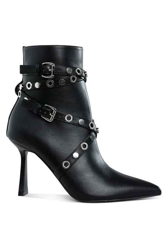 Jacinta Slim Flared Heel Strappy Boots 3f5d47b7-6b03-410e-b712-8a6004e0d9e4