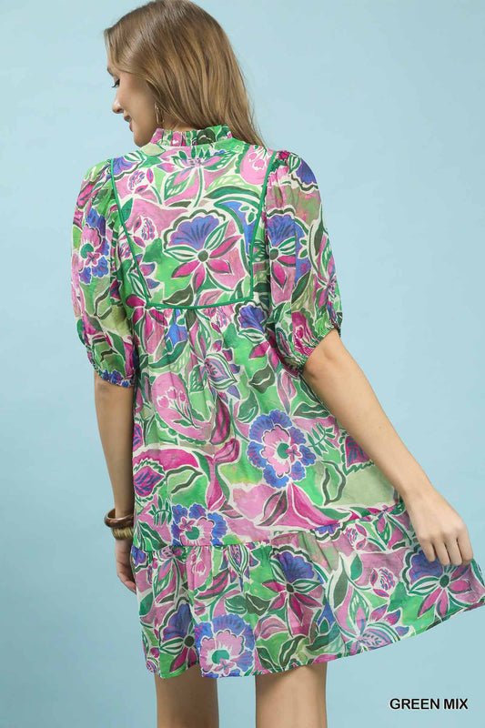 Abstract Print V-Neck Baby Doll Dress 3f5d66f4-c0f3-4900-a531-e6b4f79907d0-Max
