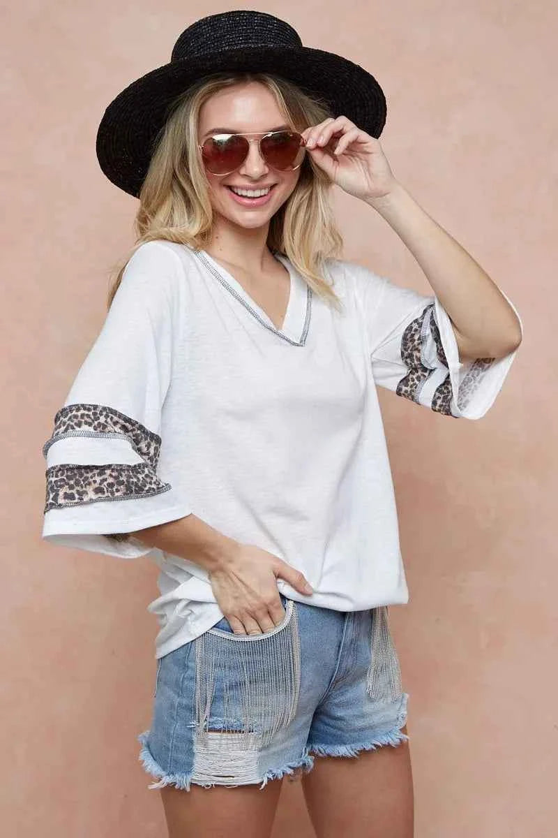 BiBi Triblend Knit Top with Leopard Band Detail 3f633210489c4791bcba2e31d8dc8391-Max-Origin