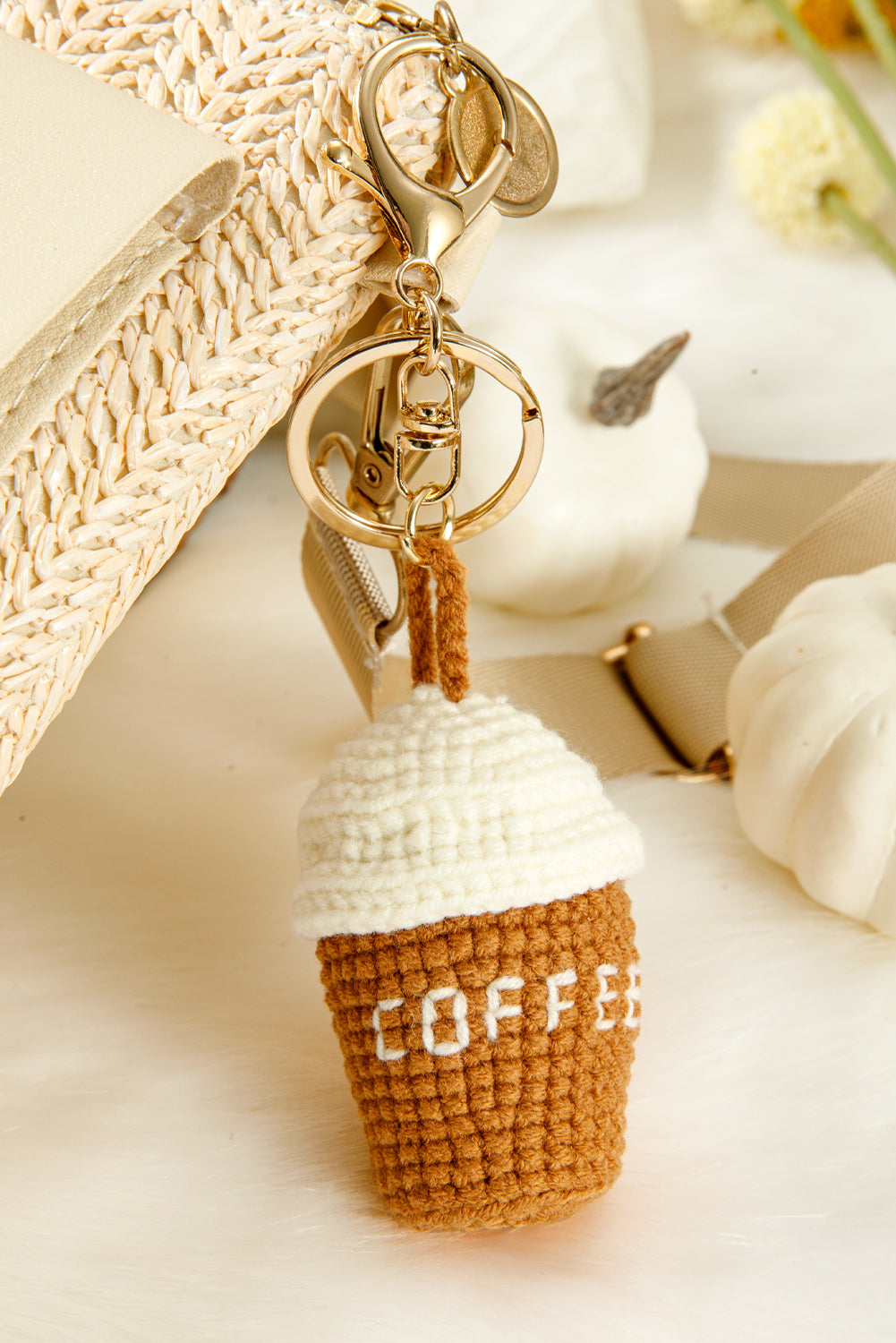 Thai Curry Knit Coffee Pendant Keychain 3f851939ef926b10