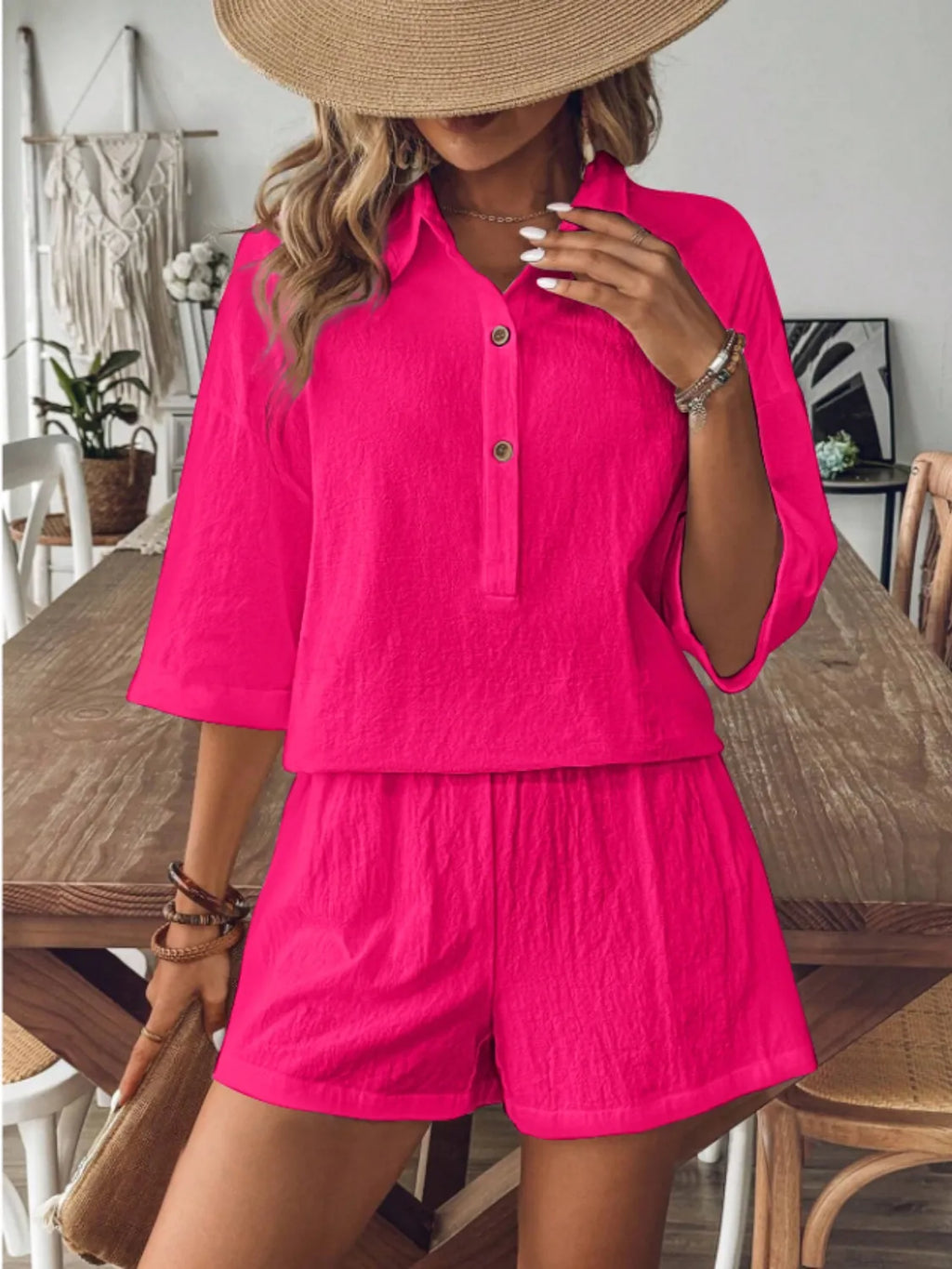 Collared Neck Half Sleeve Top and Shorts Set 3f9004dc-1a75-4c01-8257-c66c440b02e1-Max-Origin