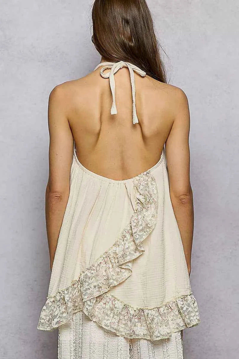 POL Lace Ruffle Halter Neck Cami 3f98bd77-4c60-4fda-936f-ef6574537f46-Max-Origin