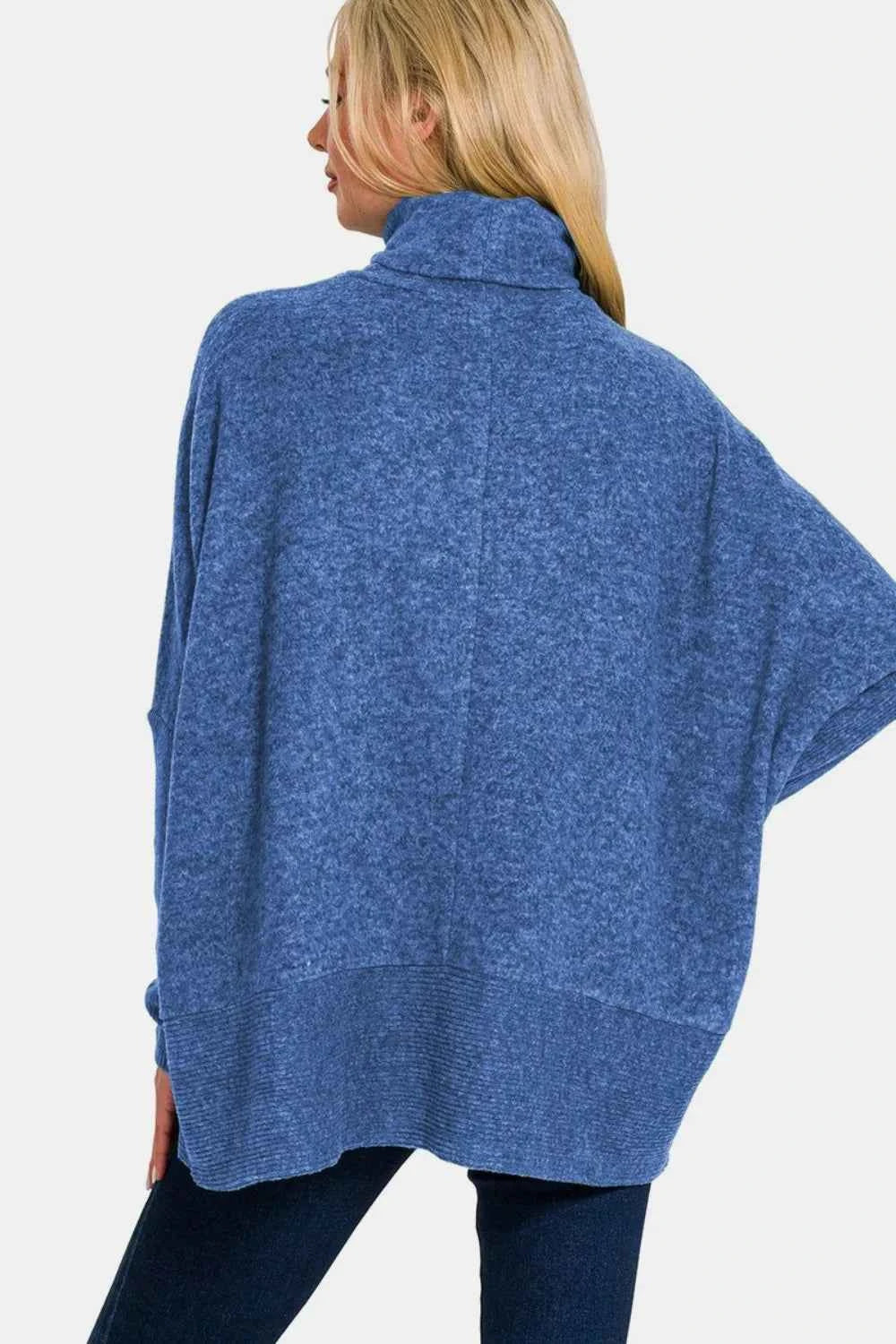 Zenana Full Size Brushed Melange Hacci Turtleneck Sweater 3f98fd08-abe7-4ea1-9c80-be764a3f882e-Max