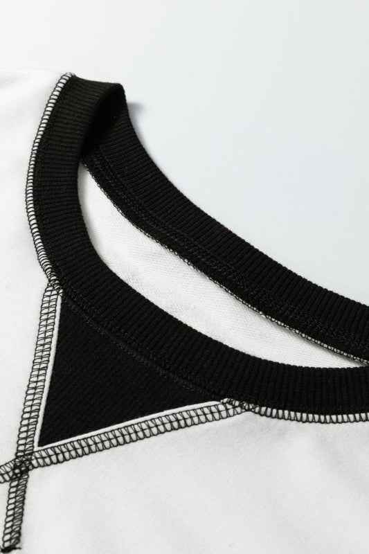 Stripe Patchwork Long Sleeve Knit Top 3f9cda06-dca4-4fb1-bdfc-e2427ae46406