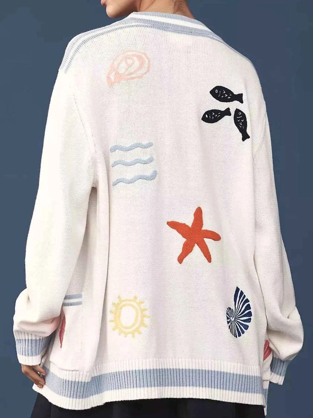 Seashell Embroidered Open Front Cardigan 3f9e856a-c651-4008-b693-8ed57fe576f2-Max-Origin