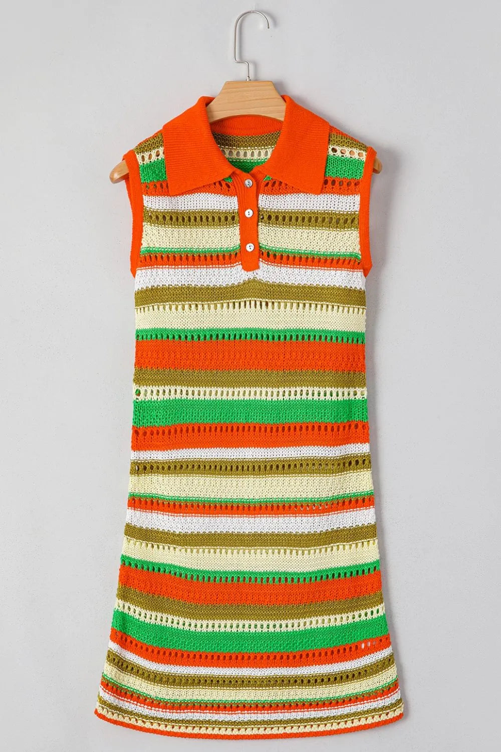 Openwork Stripe Sleeveless Sweater Dress 3fa11633-2e02-494b-8b15-9b354c3be571-Max