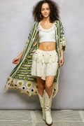 POL Striped and Floral Pattern Crochet Longline Cardigan GREEN MULTI One Size 3fb755f1-0dc8-4373-86e1-97a753b58887-Max-Origin