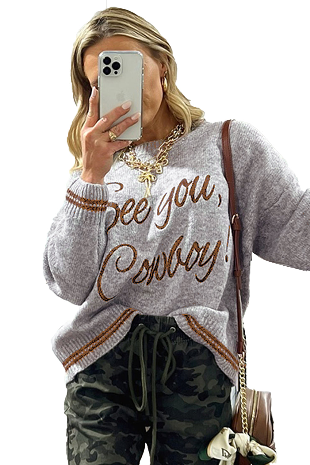 Peach Blossom Letter Embroidered Graphic Sweater 3fbcaadfadd11bdf