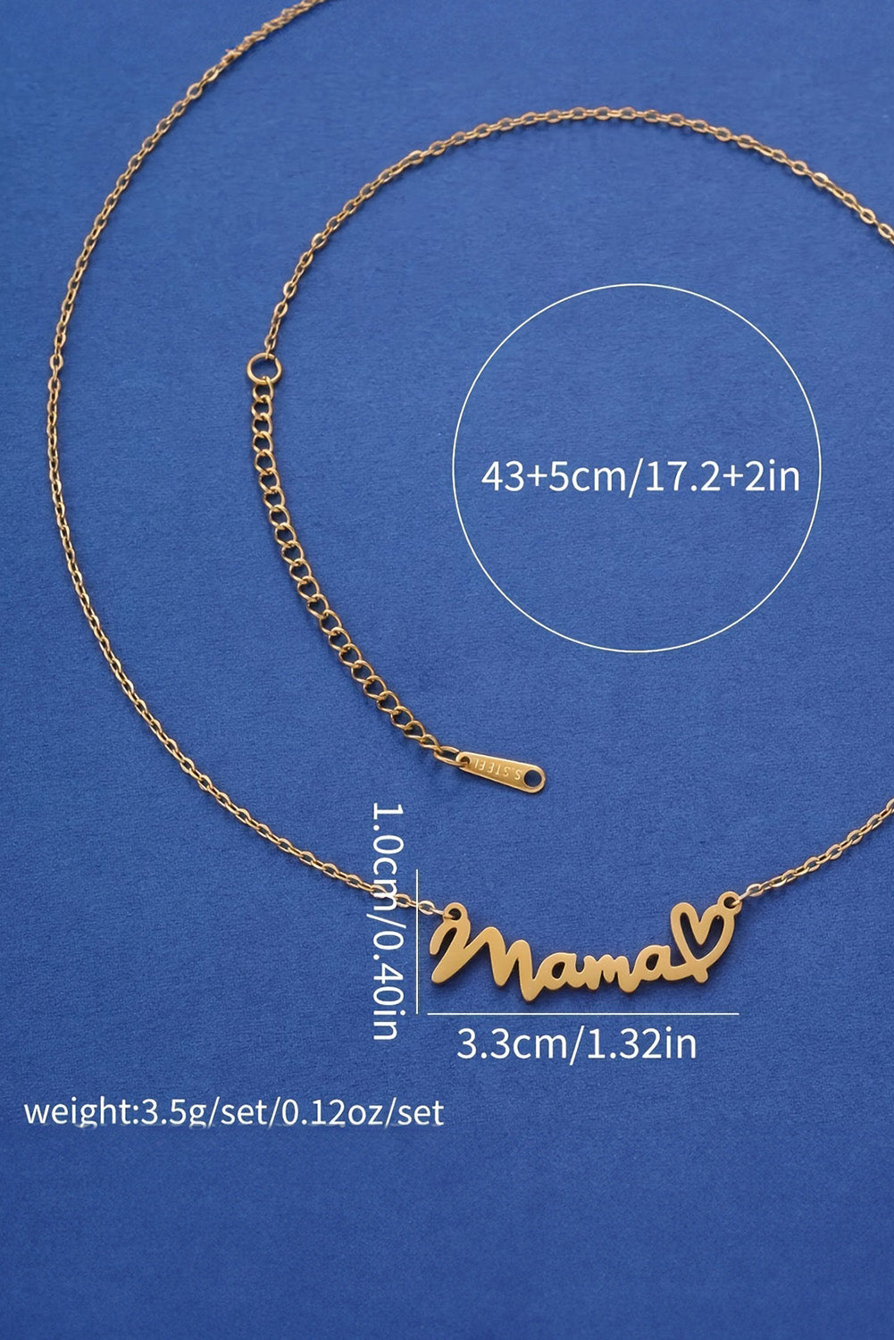 Gold Mama Letter Heart Pattern Necklace 3fc9d7db98c9b09e