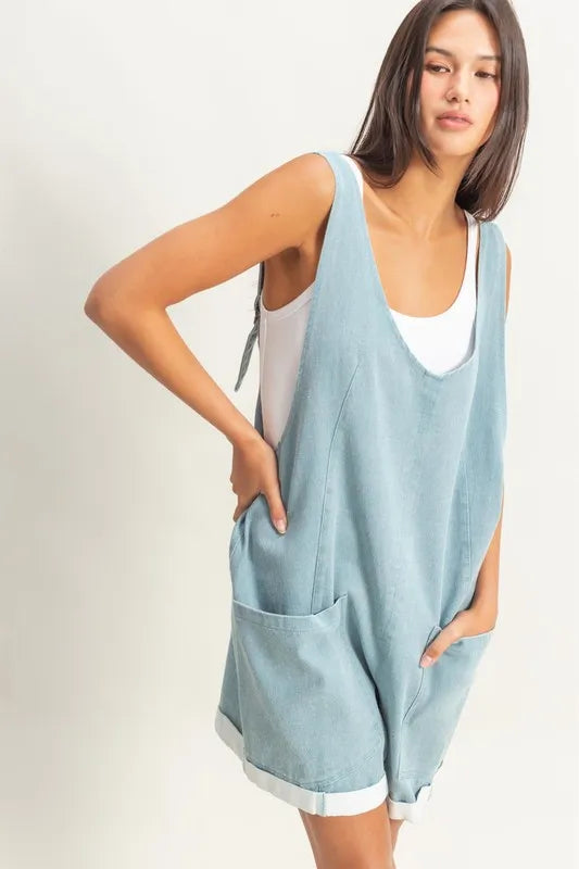 V-Neck Pocket Detail Romper 3fde38ba85874174b07848dfb2bc4c96-Max-Origin