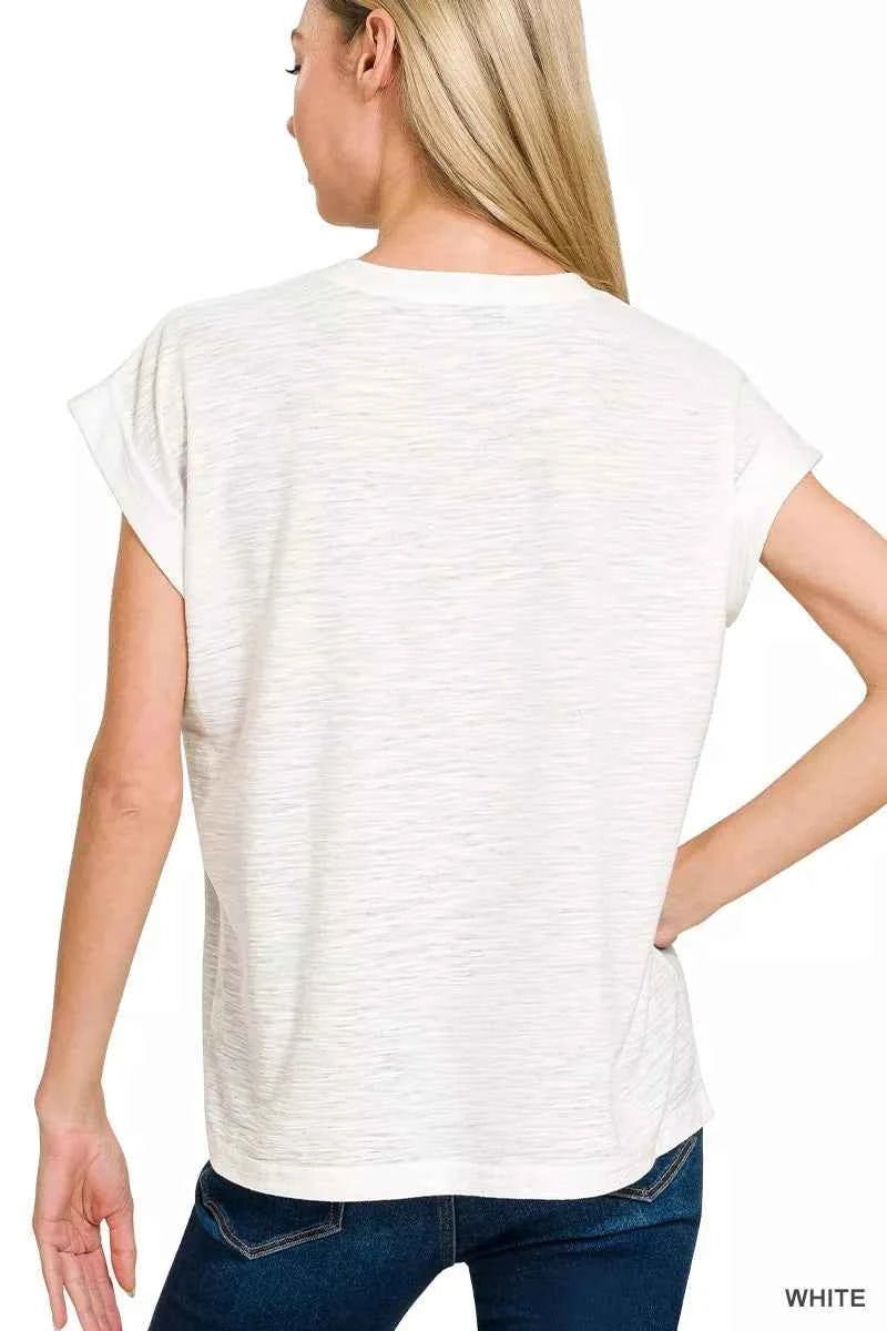 Zenana Slub Cuffed Sleeve Tee 3feca8b5aa9a49c18f770788420ce4f2-Max-Origin