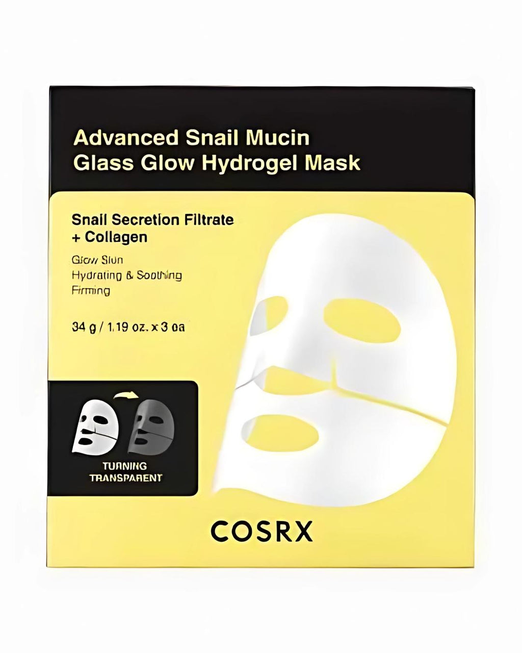 COSRX Advanced Snail Mucin Glass Glow Hydrogel Mask 34g X 3ea 4