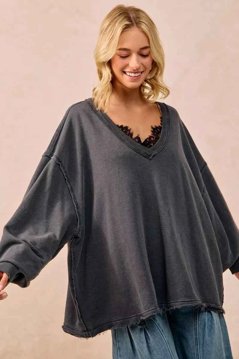 BiBi Mineral Washed French Terry Oversized Sweatshirt 400138ddcd6f4e5fa53a38c664c1b80b-Max-Origin