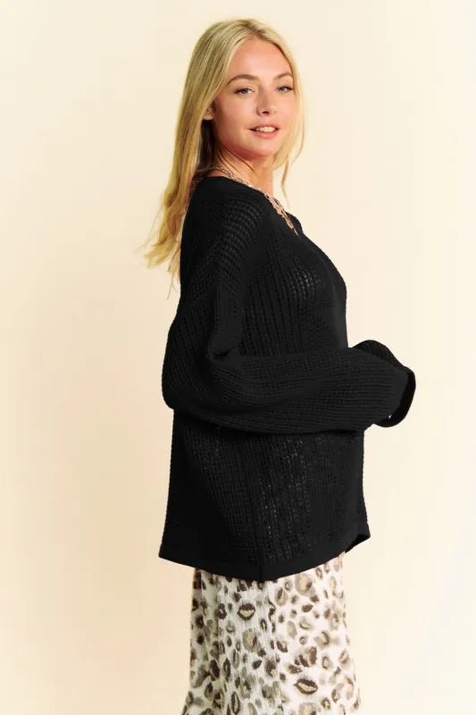 Star Front Crochet Drop Shoulder Knit Top 400a322b-4e77-4b5f-b6c7-cb12bc258f6c-Max