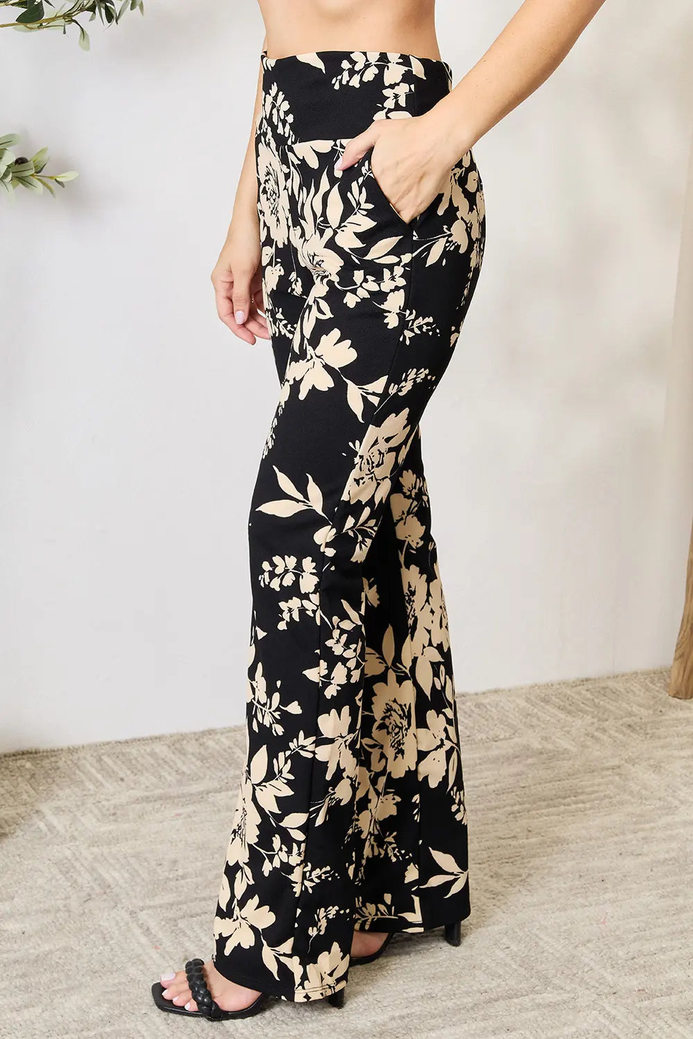 Heimish Full Size High Waist Floral Flare Pants 40158b4eaec94b8ba9c03034cc9e3e83-Max