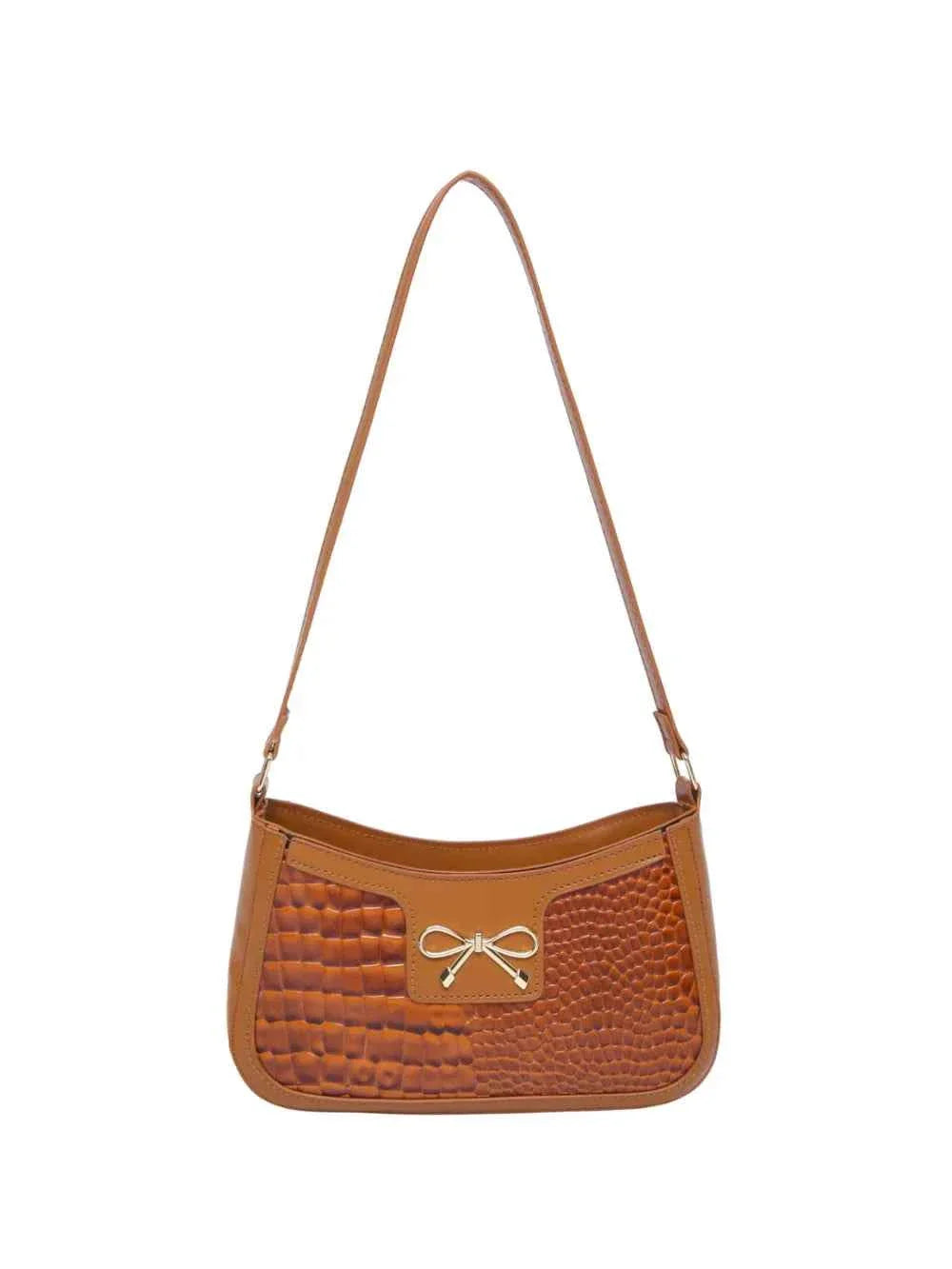 Crocodile Pattern Shoulder Bag with Bow Detail 4048e61f-1320-4c98-b66d-104f9dbb6aa8-Max