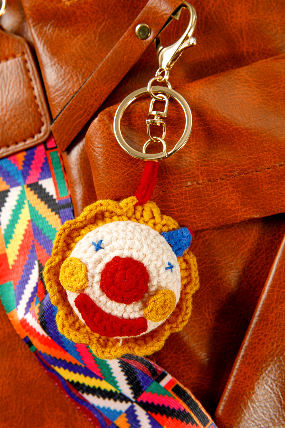 Citrus Crochet Clown Pendant Keychain Citrus ONE SIZE combed cotton 407153e7dea3c120