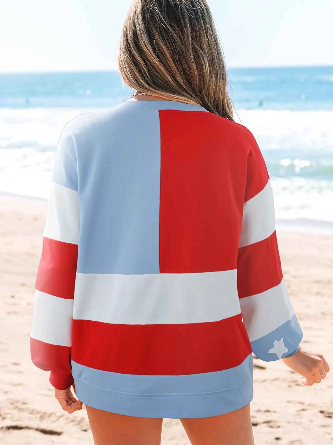 Multicolour American Flag Vintage Oversized Sweatshirt 407e3b08f3564a41ba2d5e5d1eb56ec1-Max-Origin