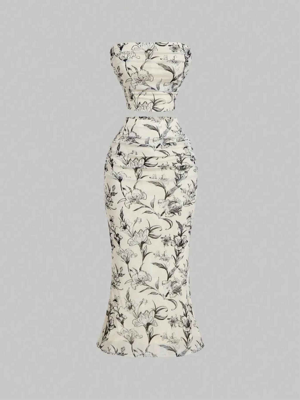 Printed Tube Top and Skirt Set Color 408b33a0809348f59a13761651533b65-Max-Origin