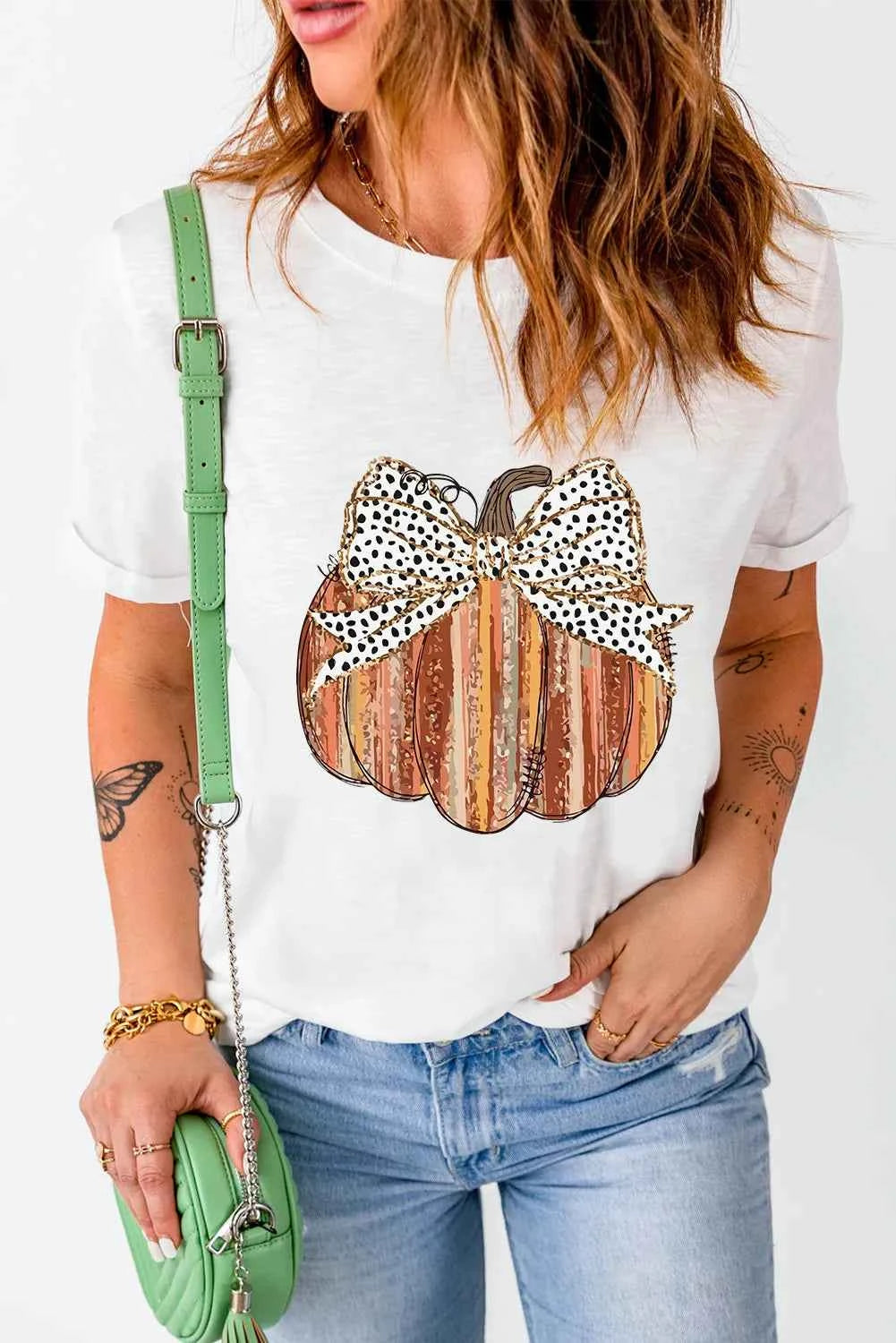 Full Size Pumpkin Round Neck Short Sleeve T-Shirt 408d6d53-5aa0-4613-a1a5-d6c98b63aa79-Max