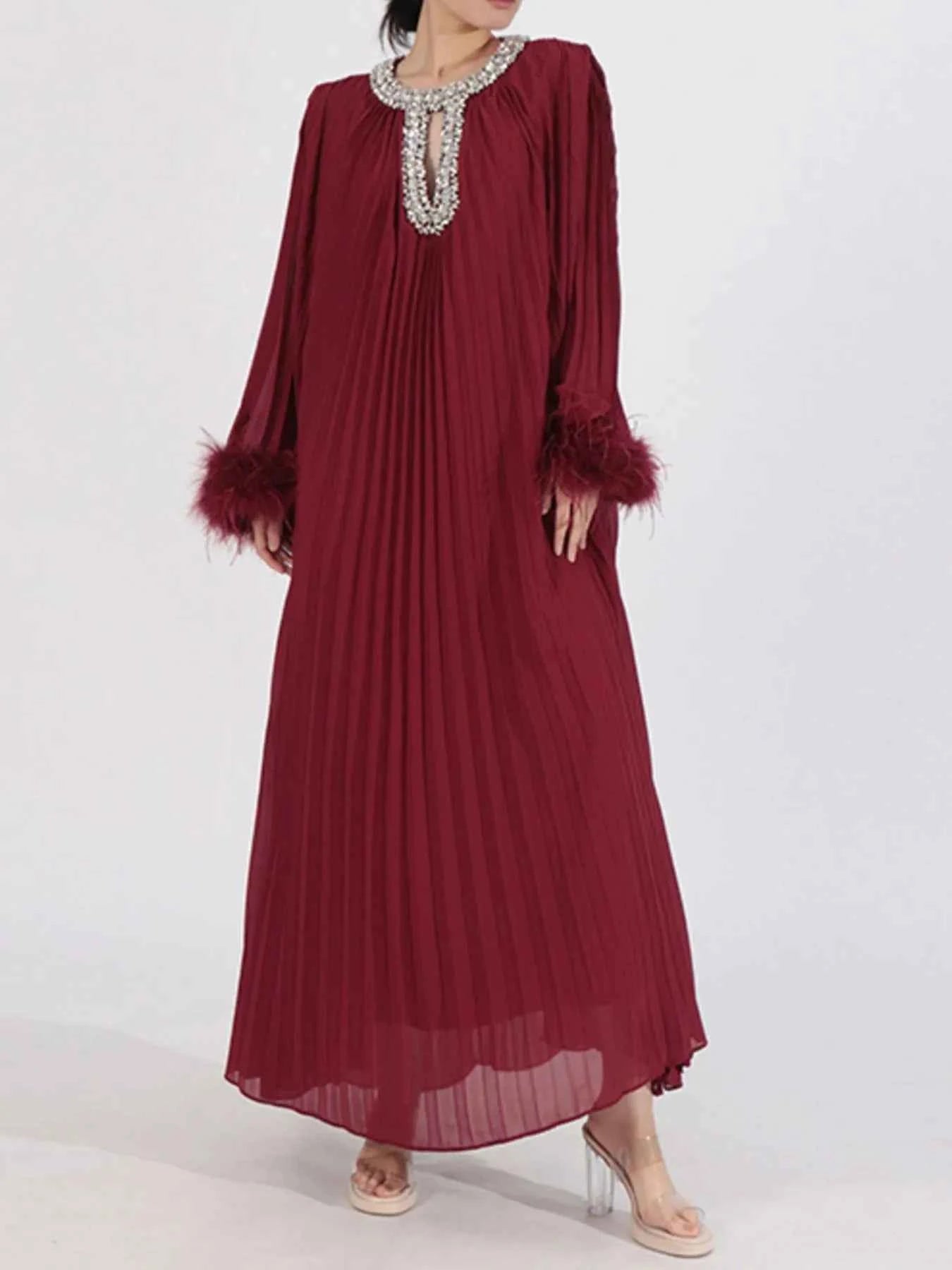 Rhinestone Long Sleeve Maxi Dress Angora Red 4095b5d4-04e0-418e-89eb-7936570e347f-Max-Origin