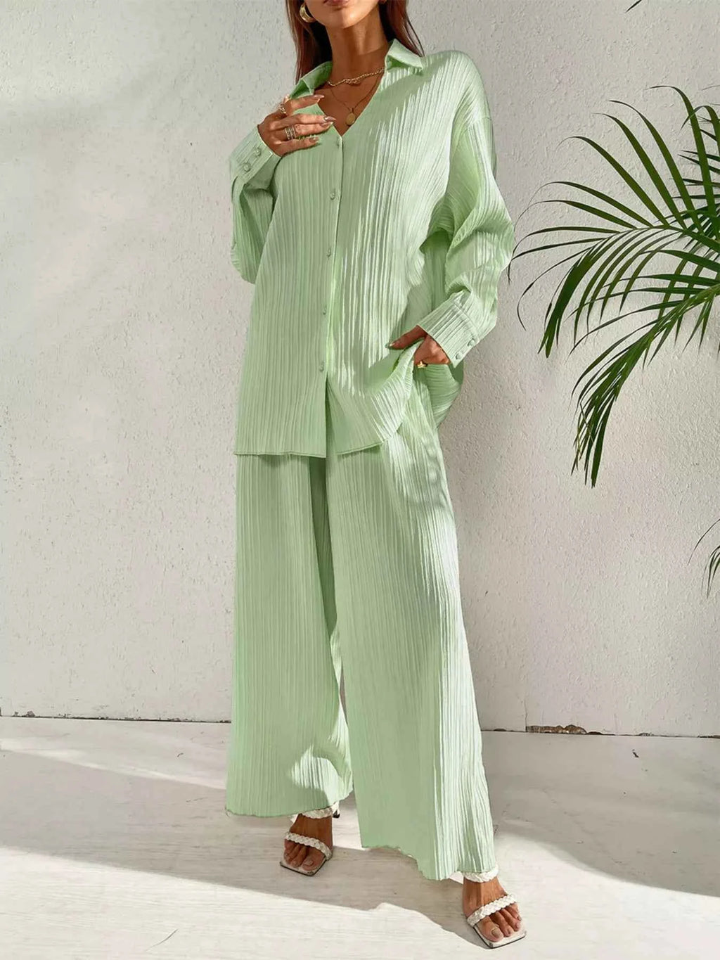Long Sleeve Shirt & Wide Leg Pants Set 40aa7114-a853-48bc-b443-a60b778ef8a1-Max-Origin