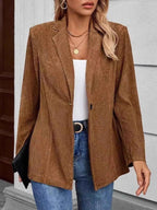 Lapel Collar Single-Button Blazer 40b6ebcf-746f-4880-ae96-f466a2d02718-Max-Origin