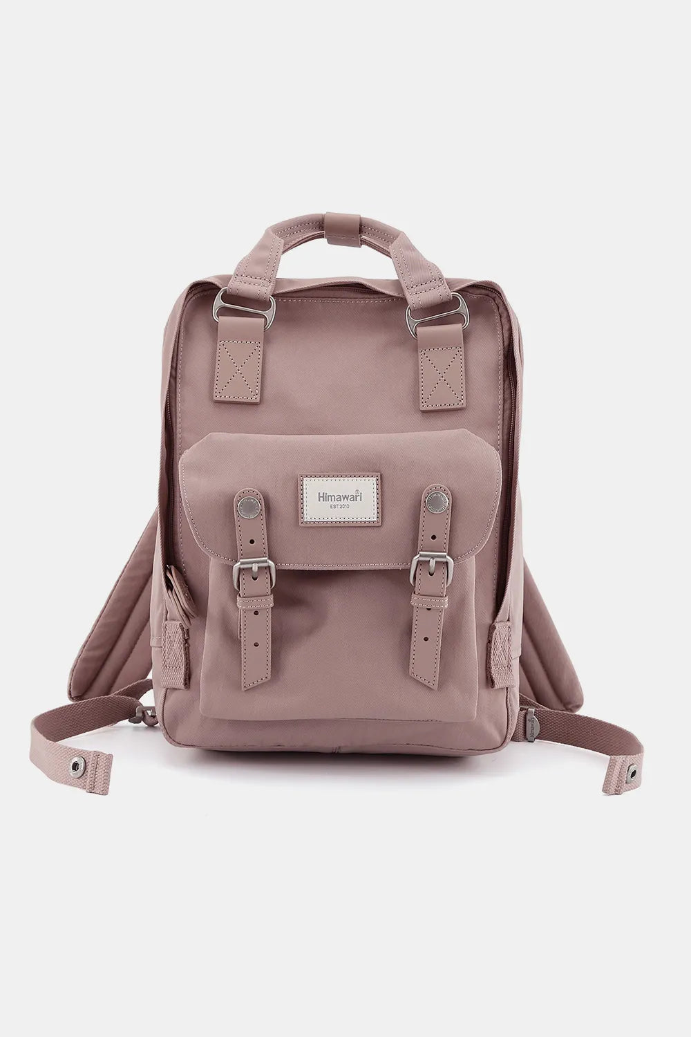 Himawari Contrast Waterproof Nylon Backpack Bag Pink One Size 40c0a042-c86c-4845-87a6-52b912456127-Max