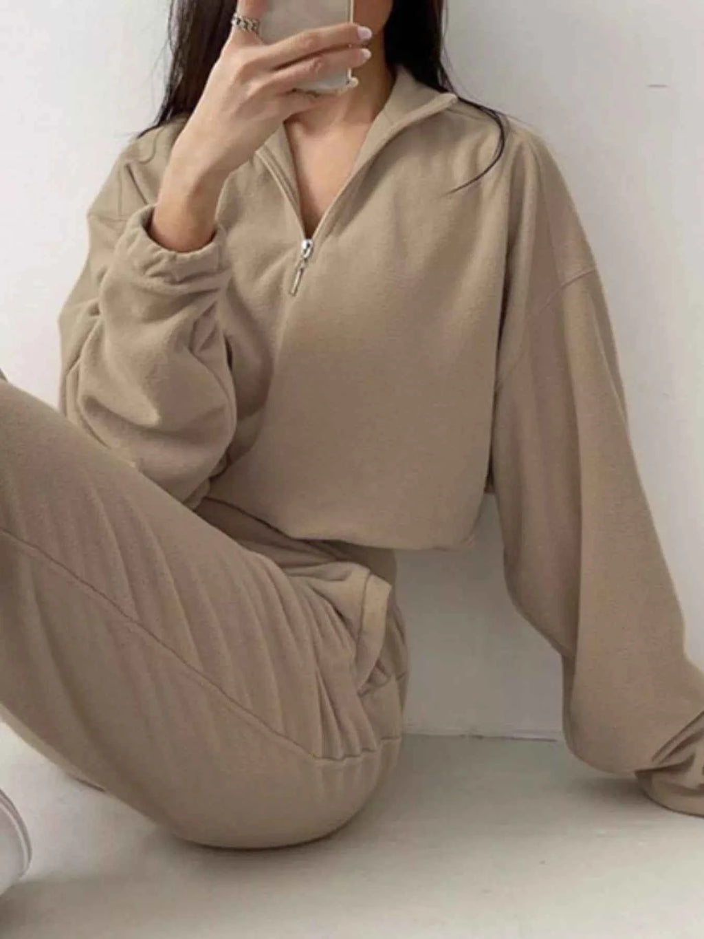 Half Zip Sweatshirt and Pants Set 40e76606-29fd-477a-b5c4-730e571a90da-Max-Origin