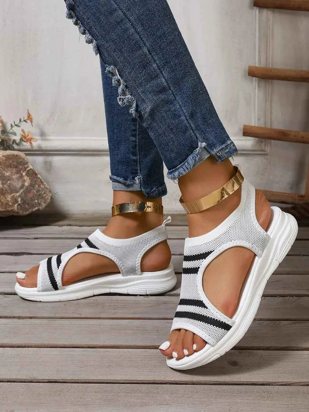 Cutout Mesh Peep Toe Sandals 40ff88bb-fc7a-483c-b01a-5b2baeb4d20e-Max