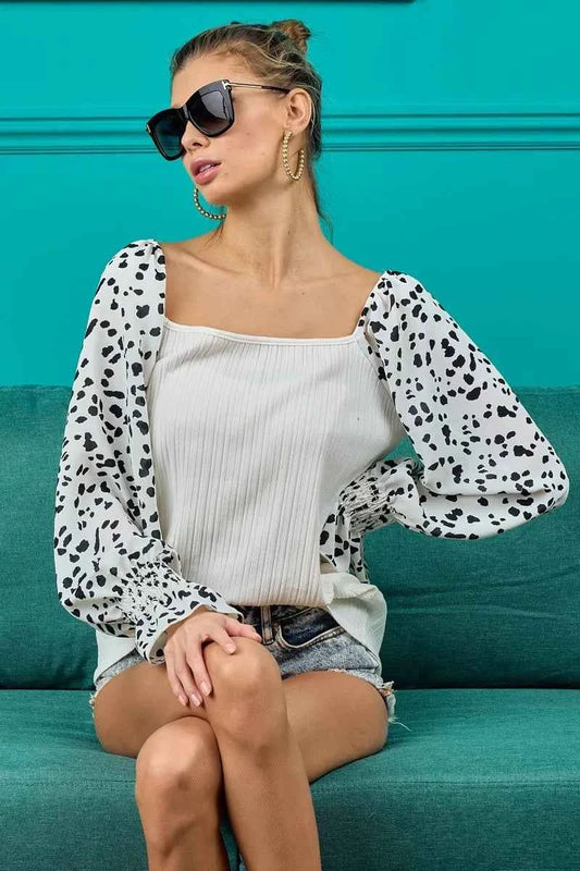 BiBi Ribbed Top with Leopard Long Sleeves 4102eec6658546e09a0d2918f980df94-Max-Origin