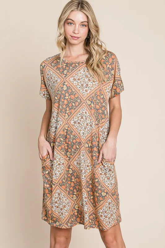 BOMBOM Multicolored Leaves Jacquard Dress 410542a30b8744b0b6c41e8fd2b39b81-Max-Origin