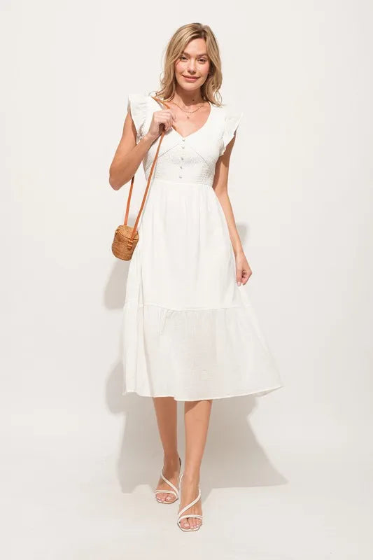And The Why Ruffle Sleeve Front Smocked Tiered Midi Dress 41088a57932041a29a4e92c36957b6c6-Max-Origin