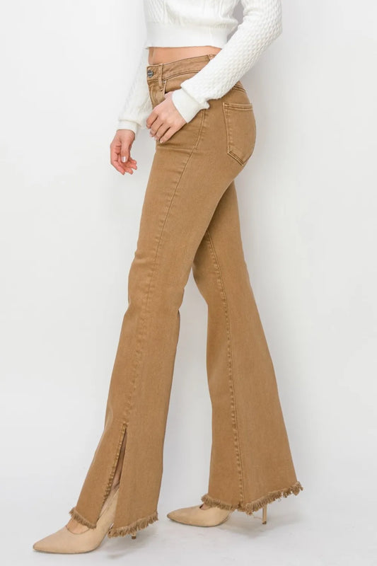 Bailey Full Size High Waist Side Slit Flare Jeans 410d24c2-8499-4fa3-b5f4-2e61ca114f10-Max