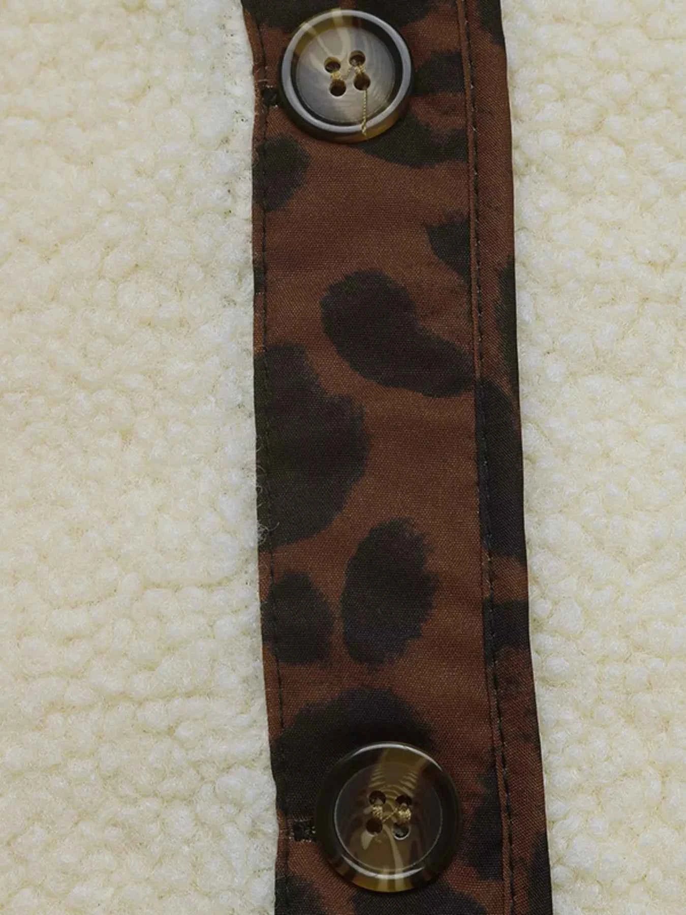 Leopard Trim Button Up Jacket 410e388fb9554b7ab57aa6f474054666-Max-Origin