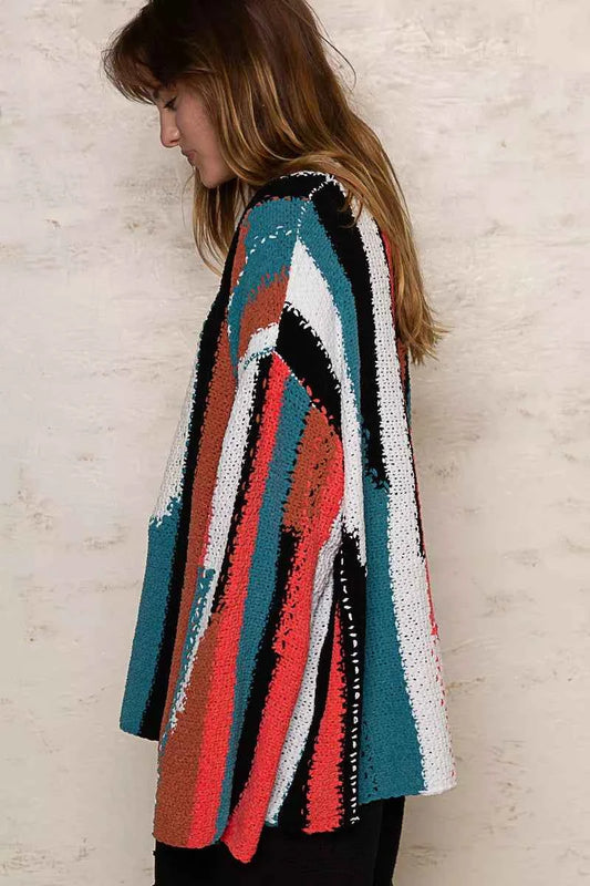 Color Block Round Neck Oversized Sweater 41109134-3f9e-4941-ad5b-bb6c05bed740-Max-Origin