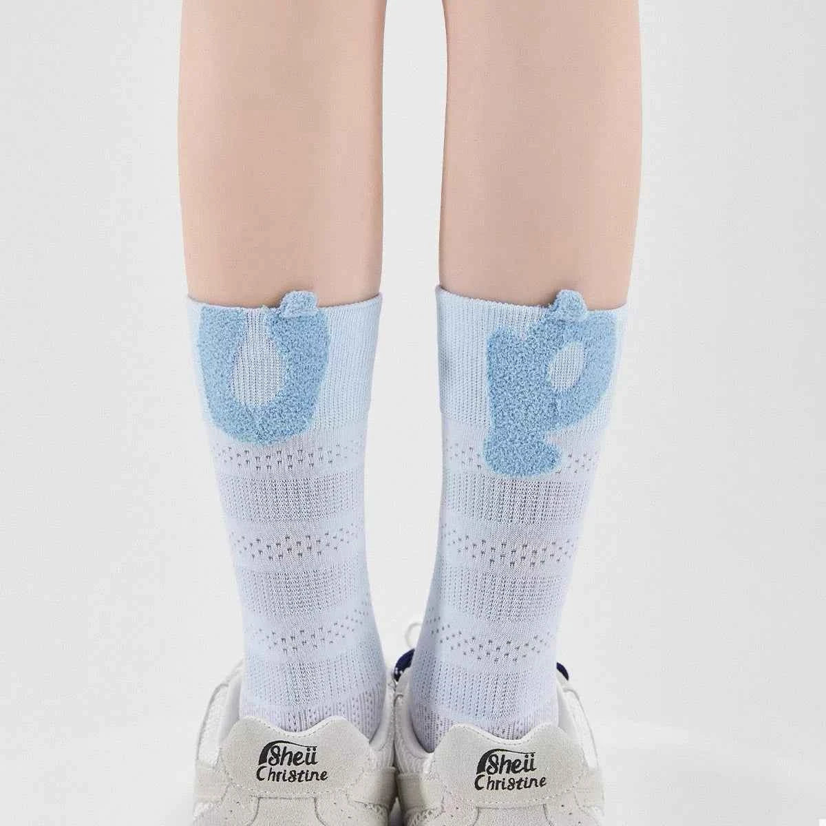 Breathable Letter Crew Socks Light Blue One Size 41152ec2-098b-493e-9a90-543156649343-Max-Origin
