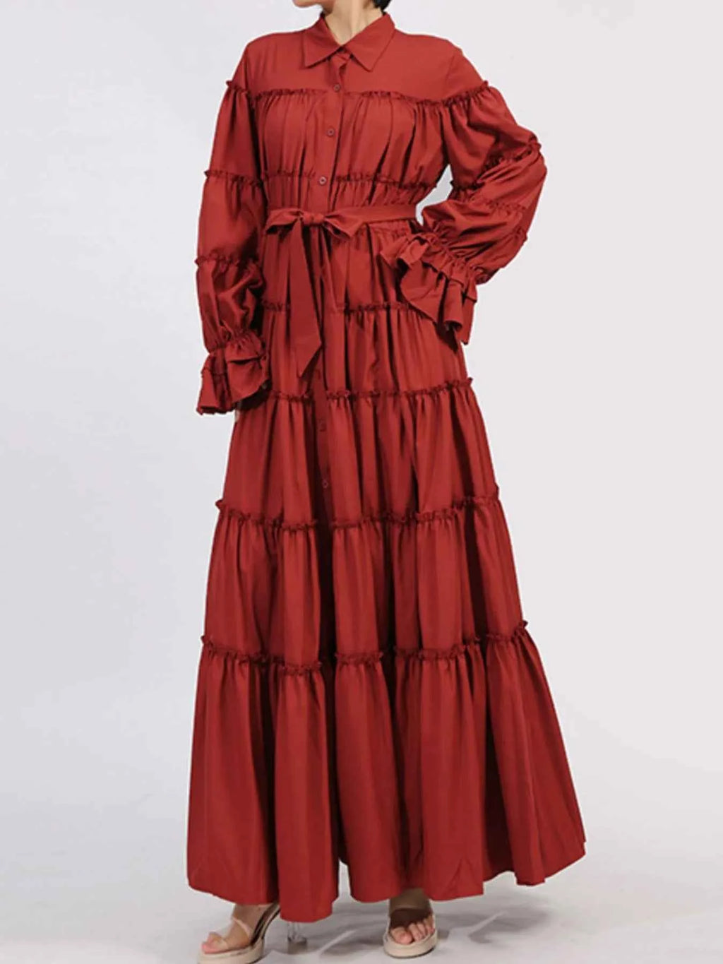 Tiered Tie Waist Maxi Dress 411b14c9-6406-4831-b92b-01e0376c10e5-Max-Origin
