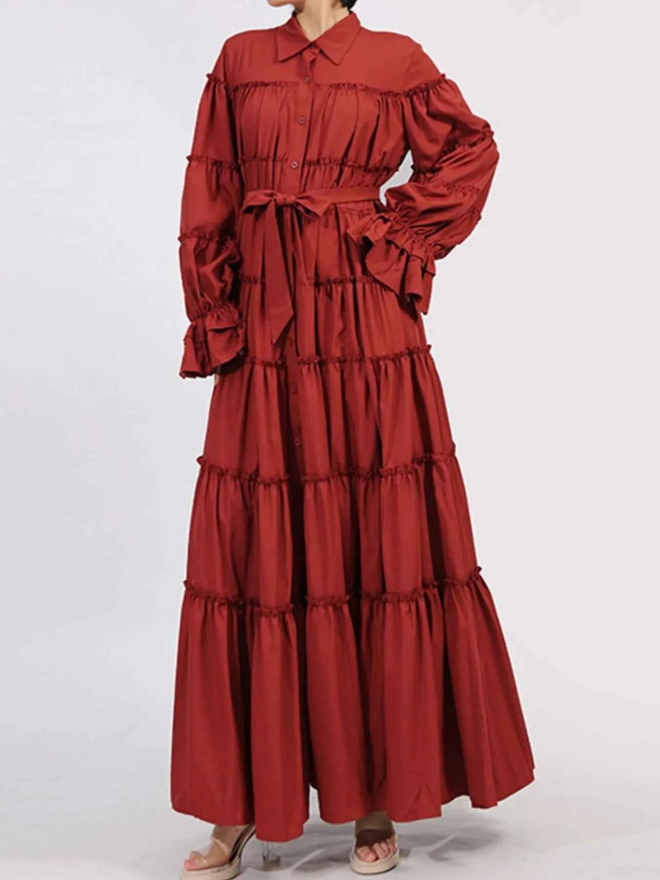 Tiered Tie Waist Maxi Dress 411b14c9-6406-4831-b92b-01e0376c10e5-Max-Origin