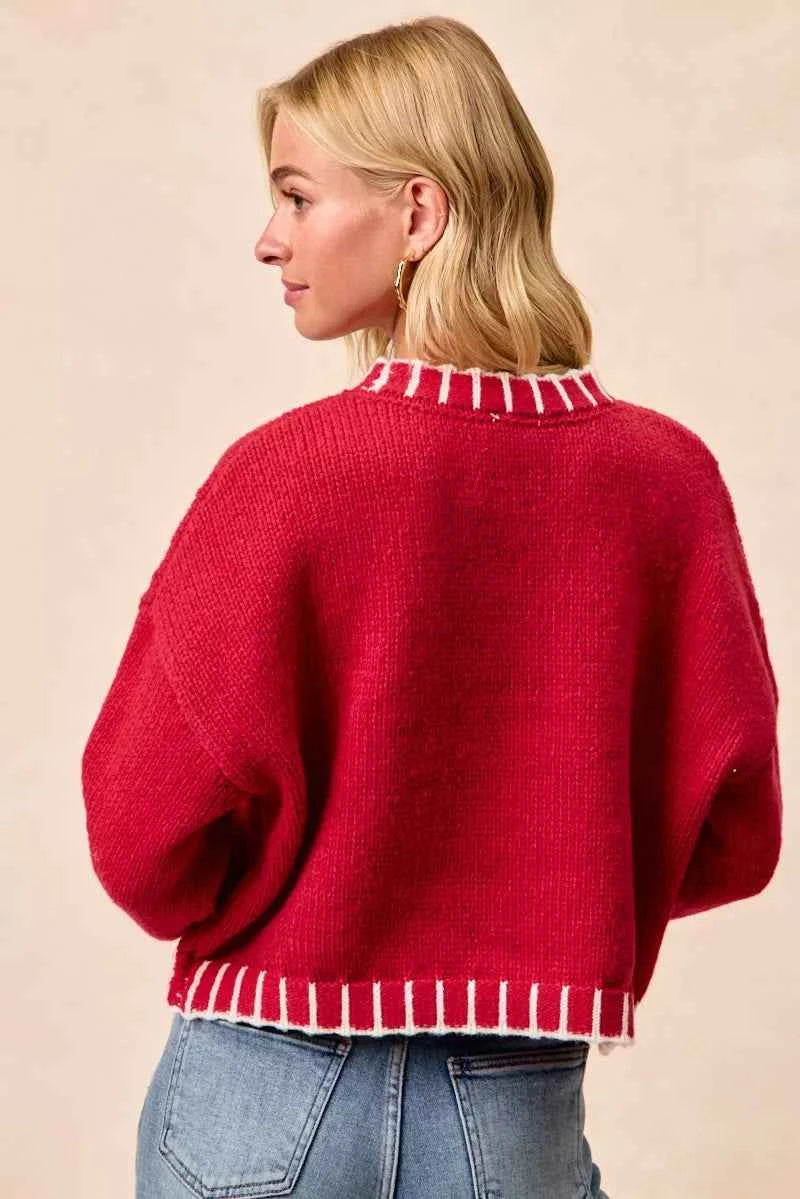 BiBi Christmas Theme Sequin Lattering Sweater 411d827489b64b95870f95f49c15291a-Max-Origin