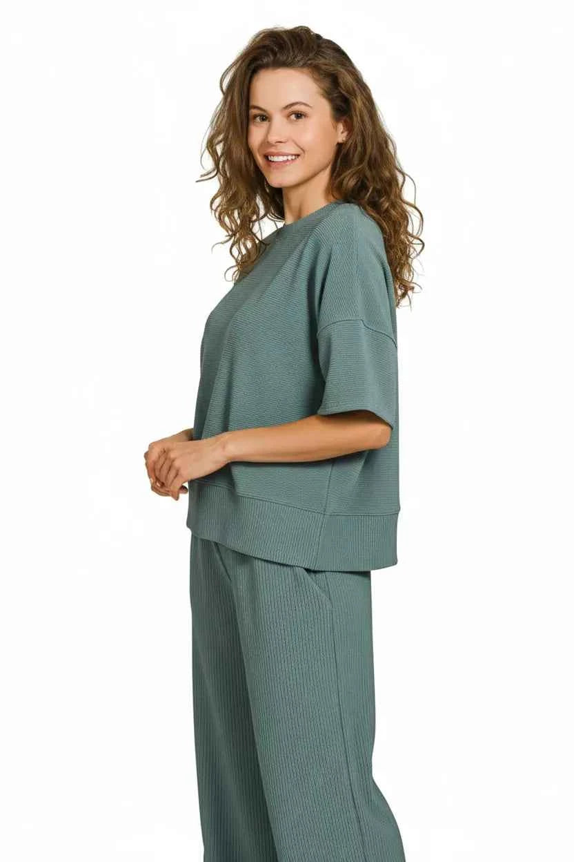 Zenana Ribbed Round Neck Tee & Pants Set 411eacb7-4ece-4c23-9626-df2e99196e54-Max-Origin
