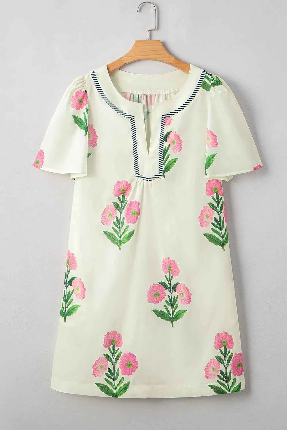Floral Print Flutter Sleeve Summer Mini Dress 4132340b-fa93-4d0a-ad45-5e3ce9ee5b76-Max-Origin