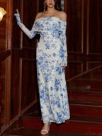 Off-Shoulder Ruched Long Sleeve Maxi Dress 41462e39870047cba8028657c263894c-Max-Origin