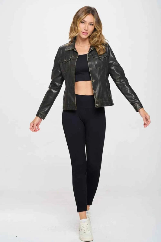 Coalition LA Button Down Cargo Vegan Leather Shacket 4149d2fa-854d-4e2c-b080-8b91e45c87b5-Max