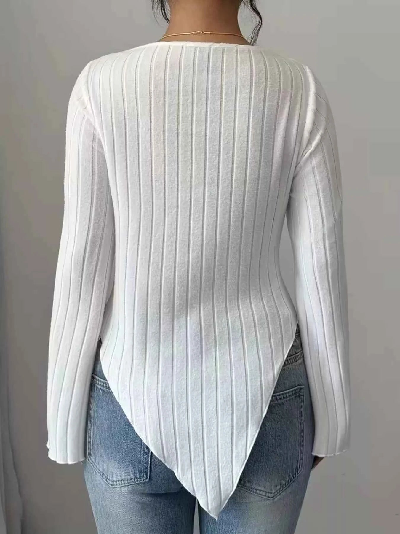 Cowl Neck Ribbed Knit T-Shirt 414b5f38ac5540dfa08e3802312c21ad-Max-Origin
