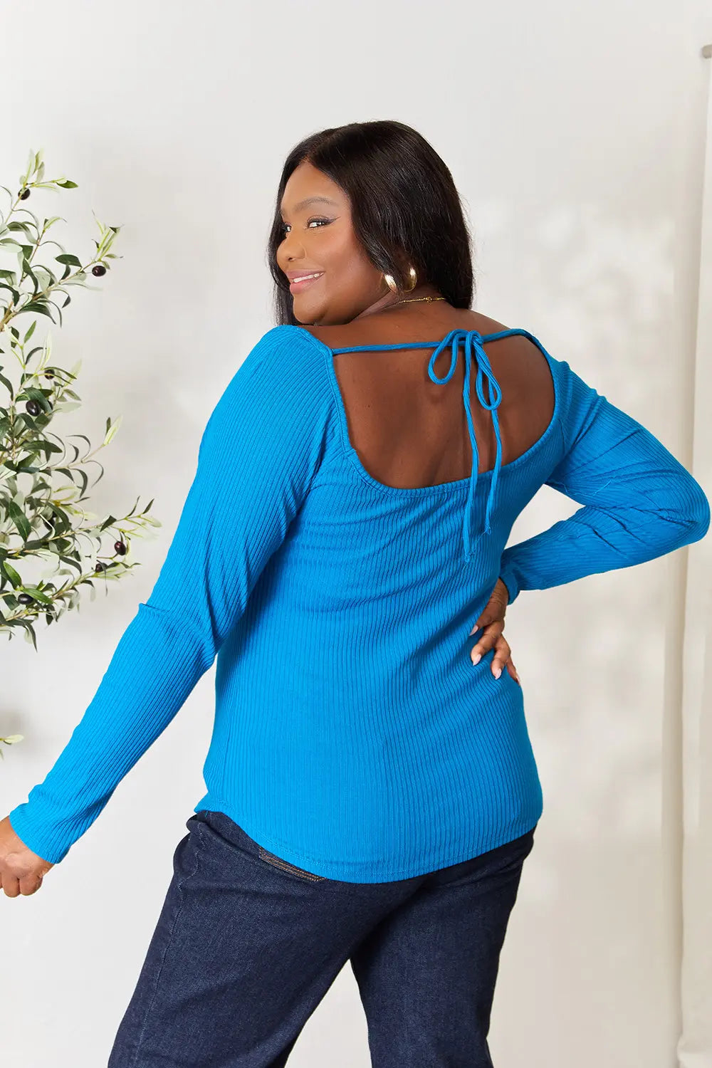 Culture Code Full Size Ribbed Sweetheart Neck Knit Top 415061b9e2ec44e2be79961fd7126e21-Max